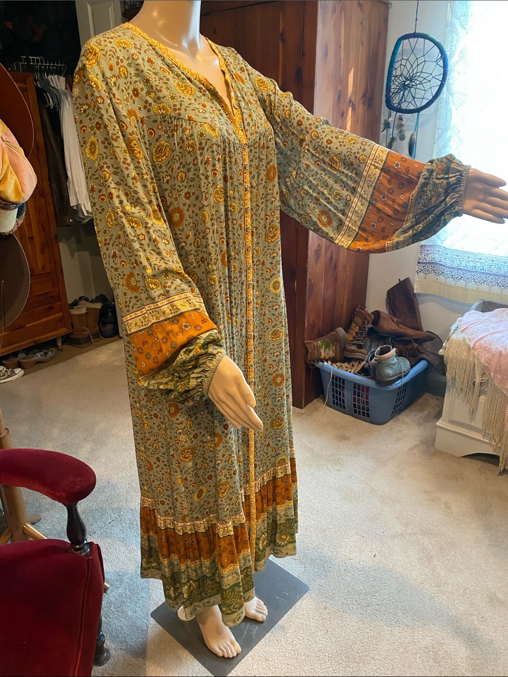 Spell Yellow Rose Lady Untamed Button Down Midi Dress - Picture 12 of 12